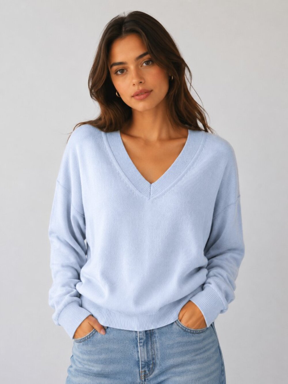 Banana Republic Light Blue V-Neck Sweater